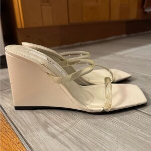 Cream Wedge Sandals